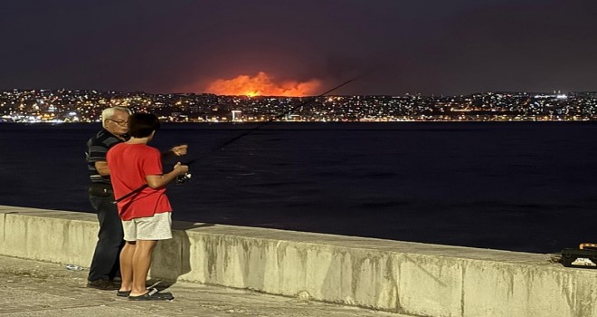 Buca'da yangın... Alevler Karşıyaka'dan görüntülendi