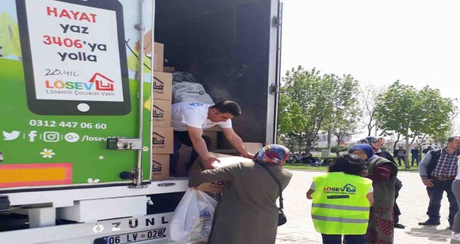 LÖSEV'de yıl boyu et yardımı sürüyor