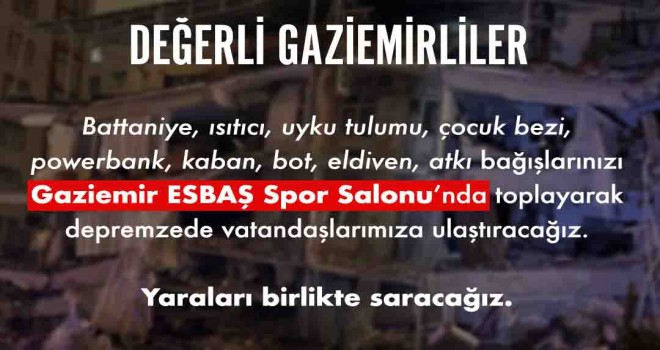 Gaziemir Belediyesi’nden yardım kampanyası