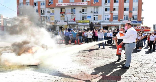 Çiğli Belediyesi’nde yangın tatbikatı