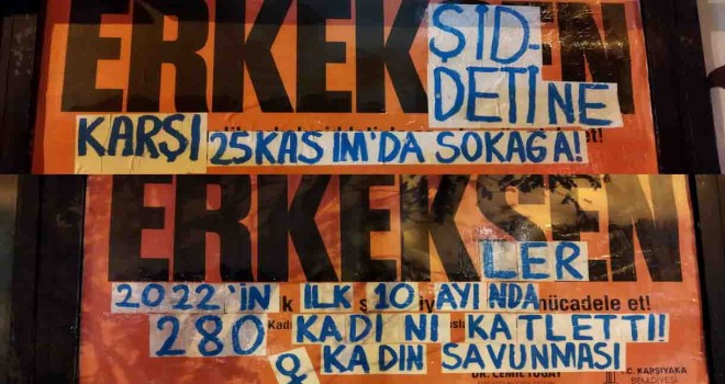 O afişlere kadınlardan tepki