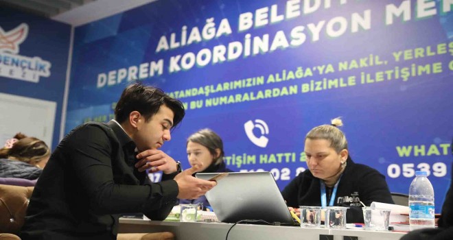 Aliağa Belediyesi depremzedeler için koordinasyon merkezi kurdu