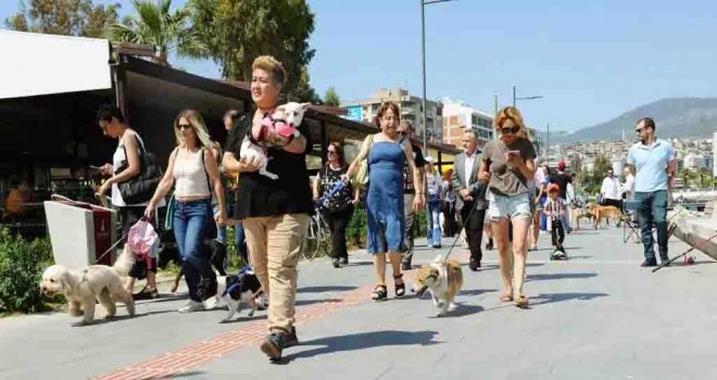 Karşıyaka'da can dostlar için farkındalık yürüyüşü düzenlendi
