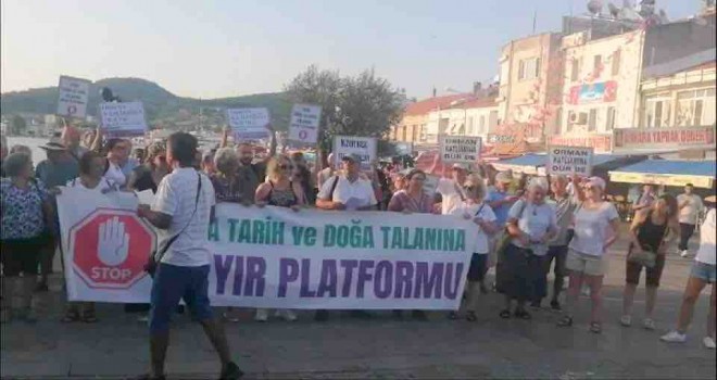 Akbelen için Foça'dan İkizköylülere destek