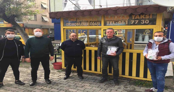 Bornovalı şoförlere koronadan korunma paketi