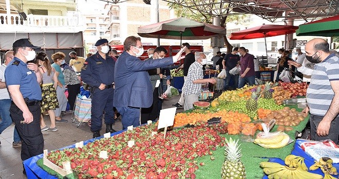Kaymakam Çalışır pazar yerlerini denetledi