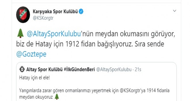 İzmir kulüplerinden Hatay için fidan kampanyası