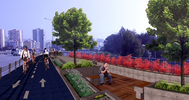 Bayraklı sahili çiçek açacak