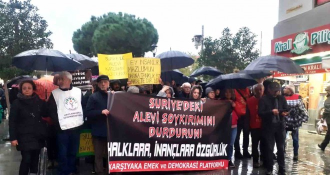 Karşıyaka'da Suriye'deki alevi katliamına tepki