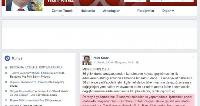 Bergama İlçe Milli Eğitim Müdürü’nden CHP’ye ağır hakaret