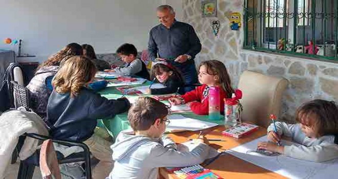 Köy çocukları karikatürle tanıştı