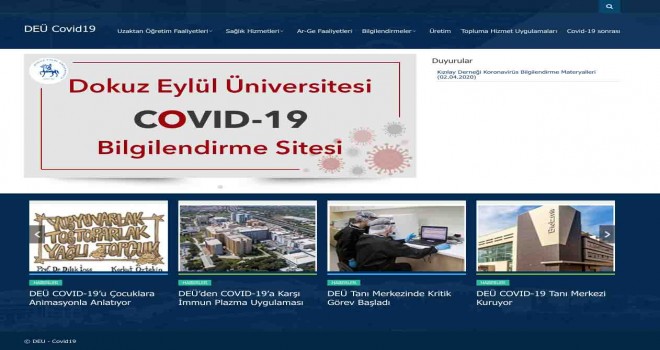 DEÜ, Covid-19'a ilişkin bilgileri sanal ortama taşıdı