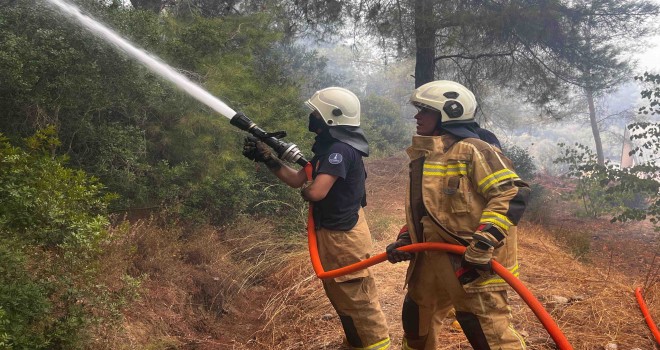 Menderes’te yangın... İzmir İtfaiyesi alevlerle mücadele ediyor