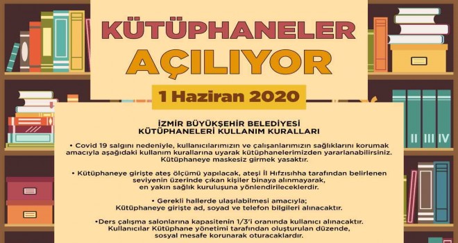 İzmir Büyükşehir kütüphanelerin kurallarını açıkladı