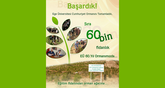Ege Üniversitesi’nin 60. yıldönümüne 60 bin fidan