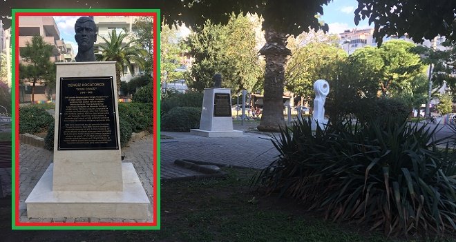 Gode Cengiz'in büstü, parkına yerleşti...