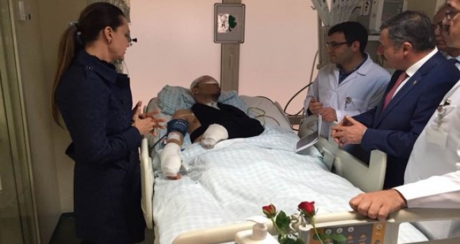 Hotar, yaralıları ziyaret etti