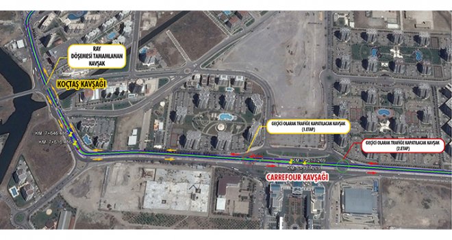Karşıyaka tramvayında ray döşeme çalışmaları sürüyor