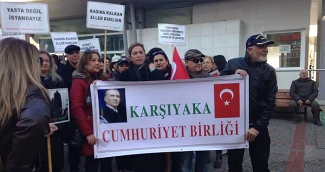 Karşıyaka’da “Kadına şiddete son” yürüyüşü…