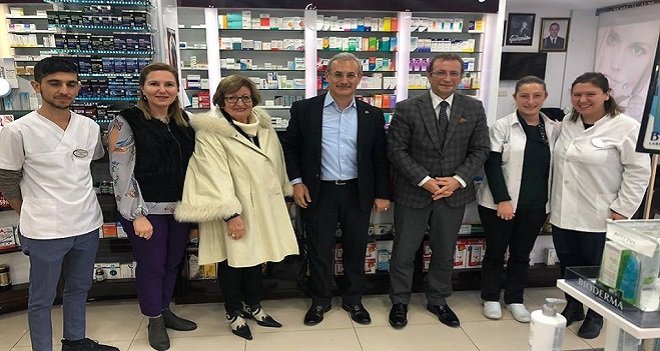 Kaymakam Çalışır, CHP Başkanını işyerinde ziyaret etti