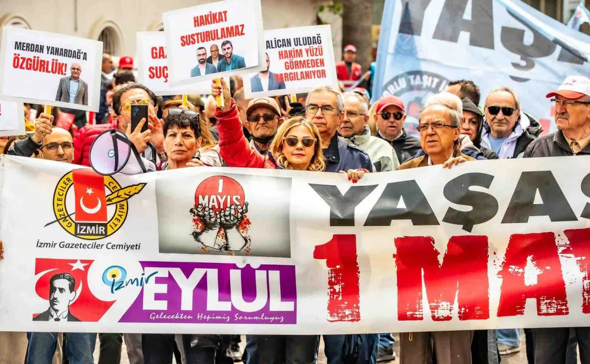 İGC, emek mücadelesi ve tutuklu gazeteciler için yürüdü