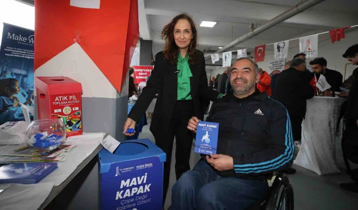 Karşıyaka'da 1 ton kapak toplandı 3 tekerlekli sandalyeye ulaşıldı