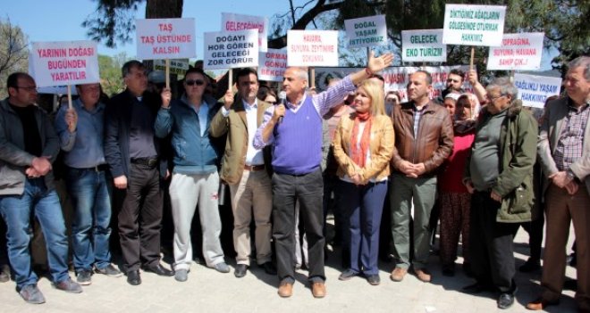 Urla Birgi’de Taş Ocağı’na karşı eylem