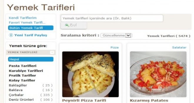 Yemek Tariflerinin Ötesinde Bir Site : Afiyetle.com