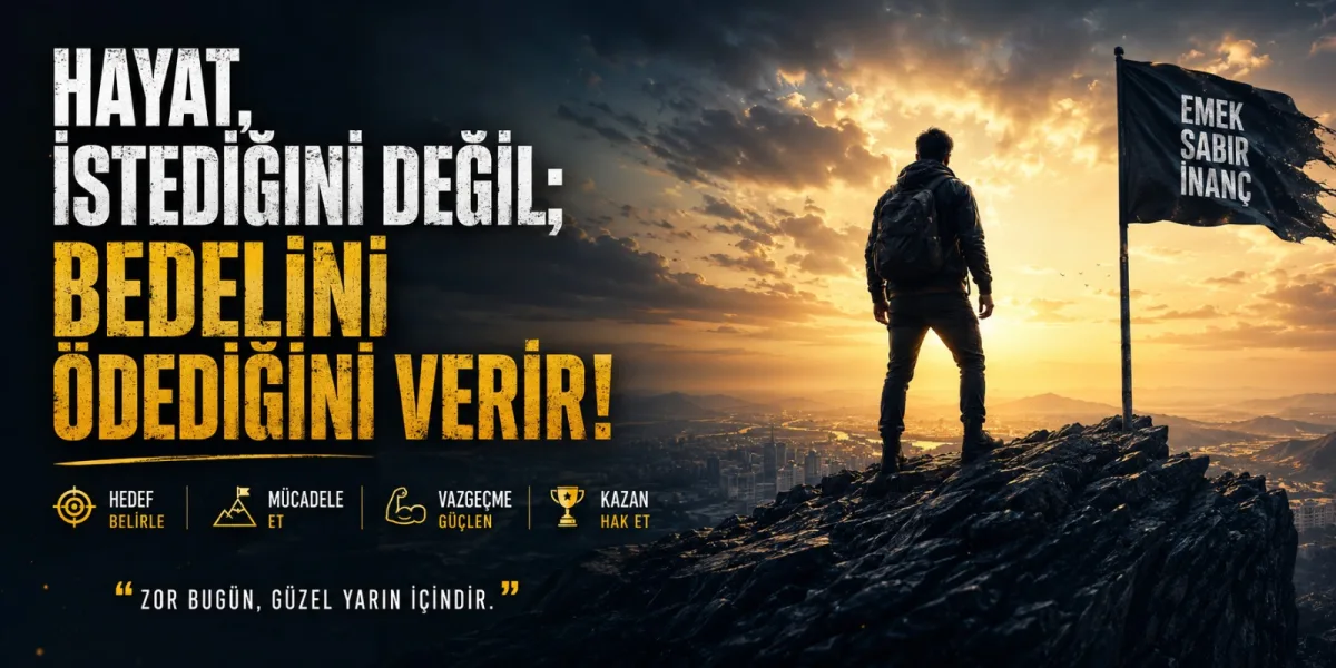Hayat, istediğini değil; bedelini ödediğini verir